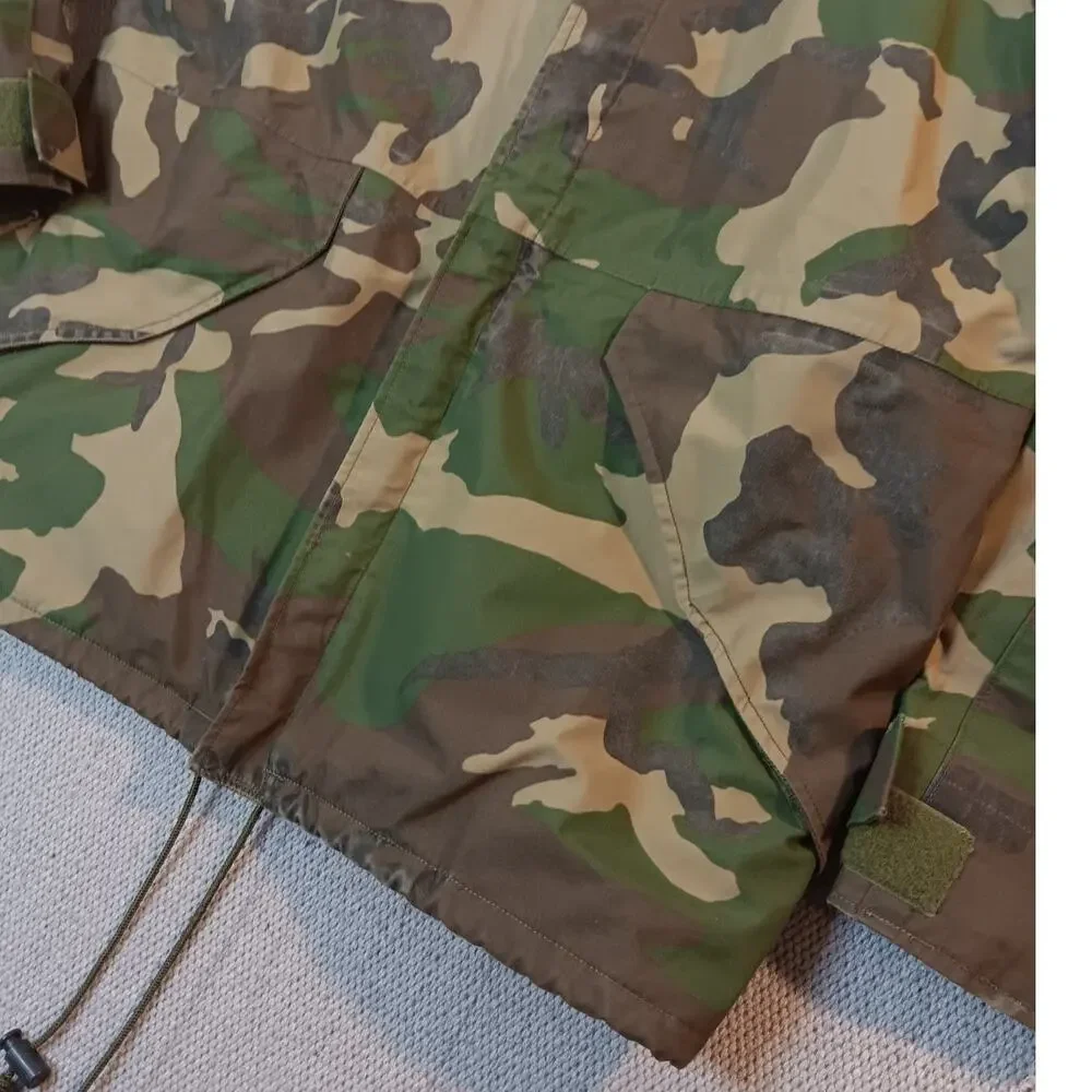 Vintage USGI M81 ECWCS‎ Parka Men Medium Long Woodland Camo Hooded Zip Snap 1987